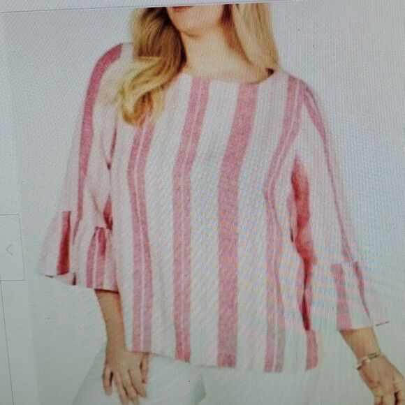 Charter Club tunic pink bell linen XXL - Picture 1 of 8